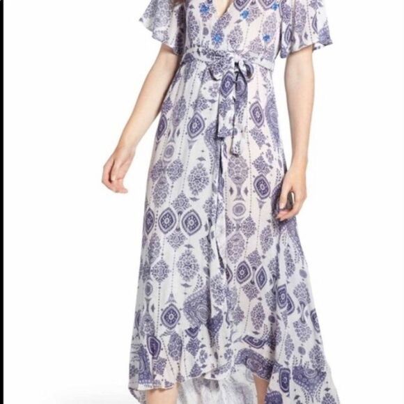 RAGA ANDREA‎ MAXI DRESS, Beach/Summer, Blue/White, Size: XS, NWT - Picture 2 of 6